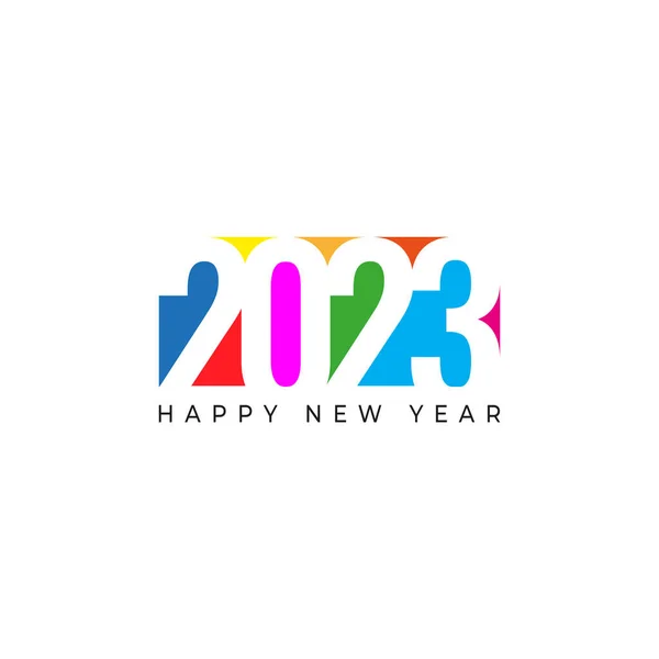 Happy New Year 2023 Text Design Brochure Design Template Card — Stock Vector