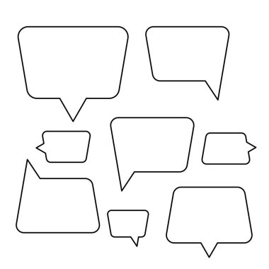 Herhangi bir tasarım için eps vektöründe özeti olan konuşma baloncukları grubu