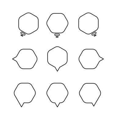 Herhangi bir tasarım için eps vektöründe özeti olan konuşma baloncukları grubu