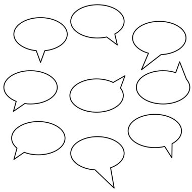 Herhangi bir tasarım için eps vektöründe özeti olan konuşma baloncukları grubu