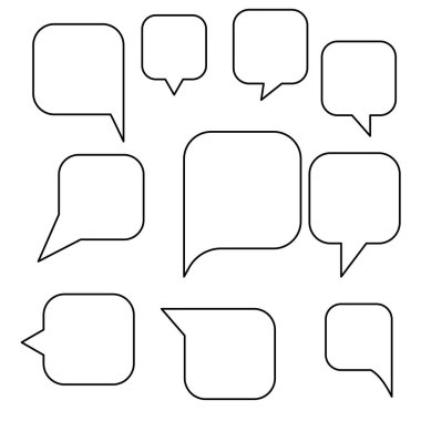 Herhangi bir tasarım için eps vektöründe özeti olan konuşma baloncukları grubu