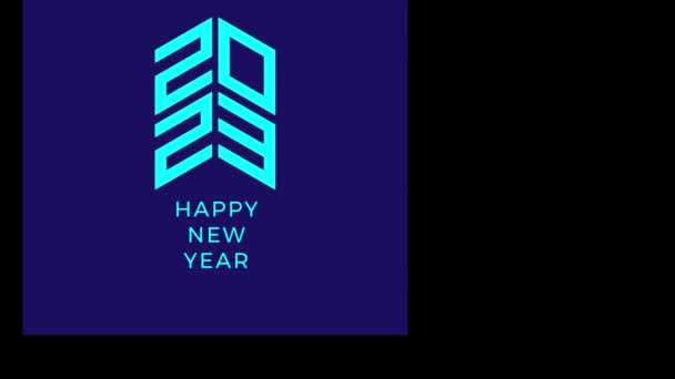Gelukkig Nieuwjaar 2023 Begroeting Ontwerp Beweging Grafisch Ontwerp — Stockvideo