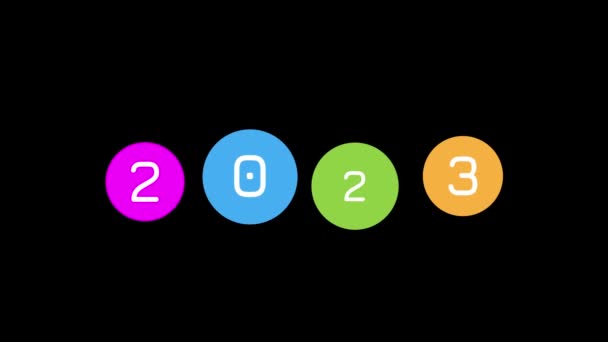 新年快乐2023问候设计在动态平面设计中的应用 — 图库视频影像