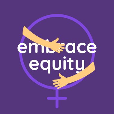 Design for international women's day with embrace equity theme in eps vector file