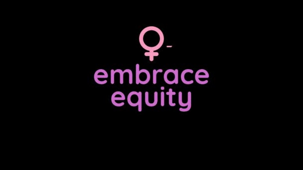 Diseño Animación Para Celebrar Día Internacional Mujer Con Tema Equidad — Vídeo de stock