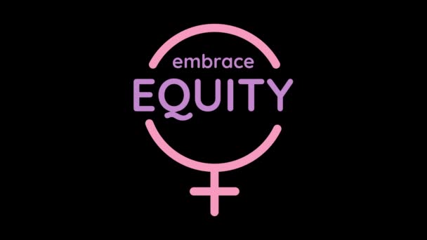 以拥抱平等为主题庆祝国际妇女节的动画设计 — 图库视频影像