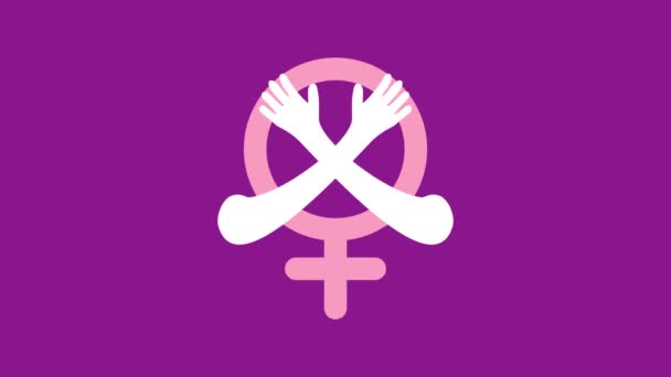 Animatie Ontwerp Voor Het Vieren Van Internationale Vrouwendag Met Omarmen — Stockvideo