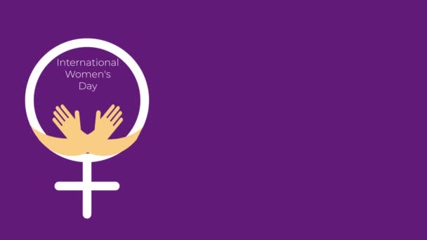 Animatie Ontwerp Voor Het Vieren Van Internationale Vrouwendag Met Omarmen — Stockvideo