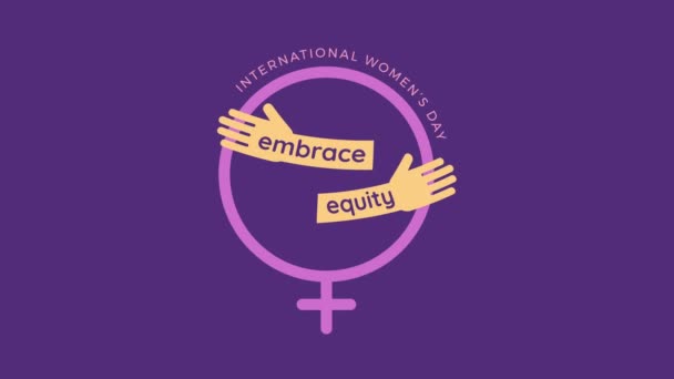 Animation Design Celebrating International Women Day Embrace Equity Theme — Stock Video