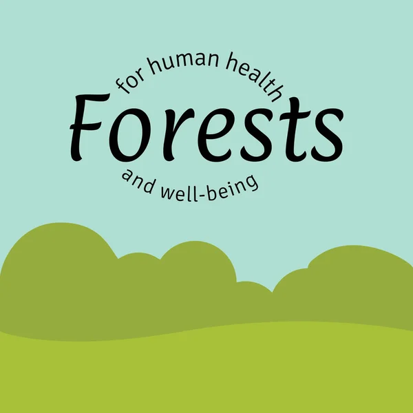 Σχεδιασμός Για Τον Εορτασμό Της Διεθνούς Ημέρας Δάσος Υγιή Δάσος — Διανυσματικό Αρχείο