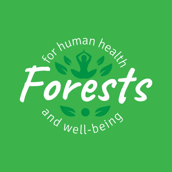 Diseño Para Celebrar Día Internacional Del Bosque Con Bosque Saludable — Vector de stock