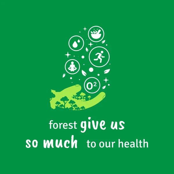 Desain Untuk Merayakan Hari Hutan Internasional Dengan Hutan Yang Sehat - Stok Vektor
