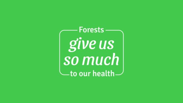 Proiectare Pentru Sărbătorirea Zilei Forestiere Internaționale Pădure Sănătoasă Pentru Oameni — Videoclip de stoc