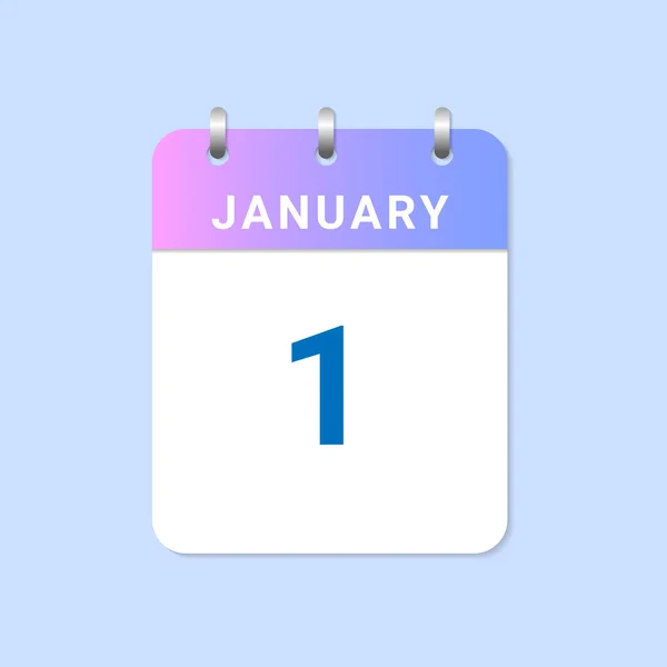 Día Del Enero Calendario Diario Del Mes Enero Nota Del — Vector de stock