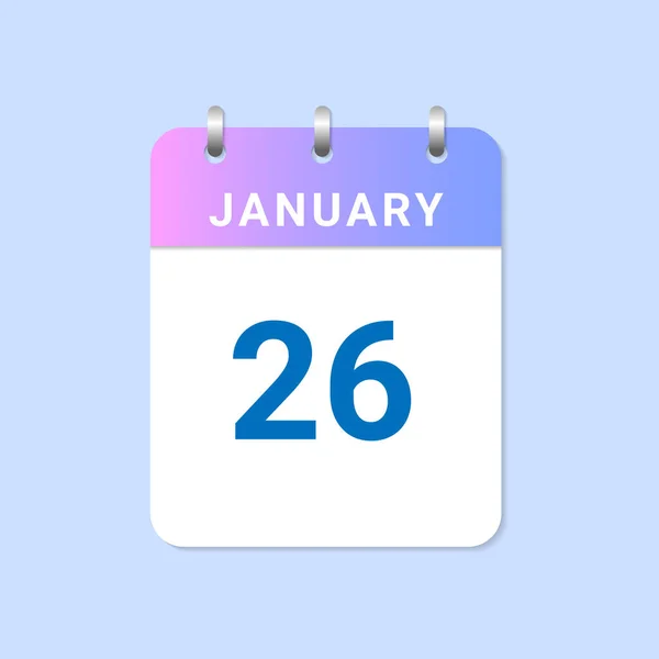 Día Enero Calendario Diario Del Mes Enero Nota Del Libro — Archivo Imágenes Vectoriales