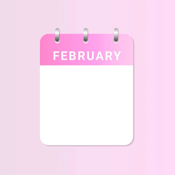 Dzienny Kalendarz Miesiąca Luty Białym Papierze Wektor — Wektor stockowy