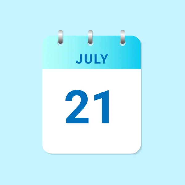 Calendário Diário Julho Mês Nota Papel Branco Vetor —  Vetores de Stock