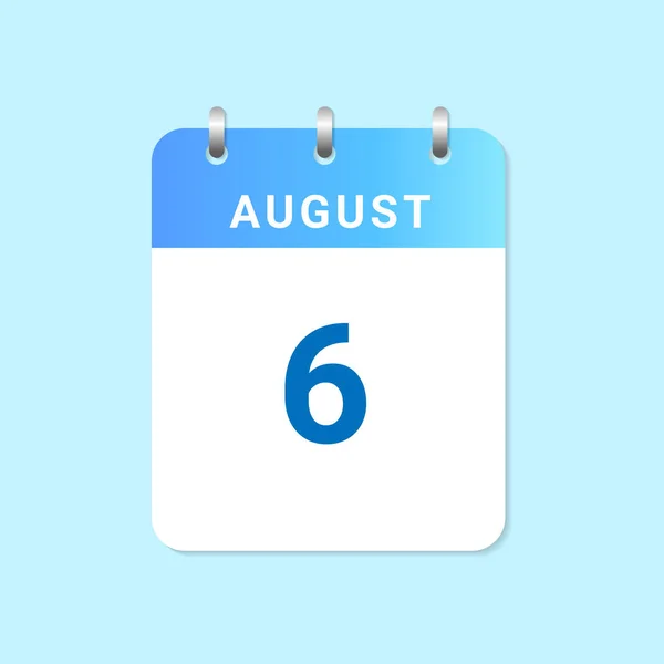 Ежедневный Календарь Августа Месяца Белой Бумаге Вектор — стоковый вектор
