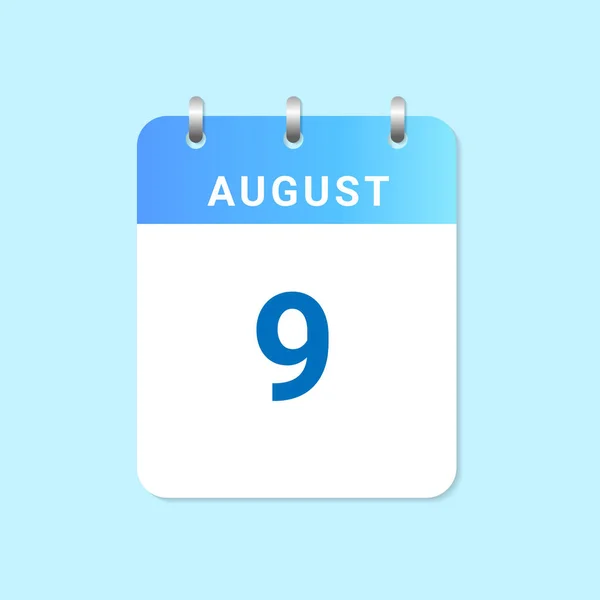 Ежедневный Календарь Августа Месяца Белой Бумаге Вектор — стоковый вектор
