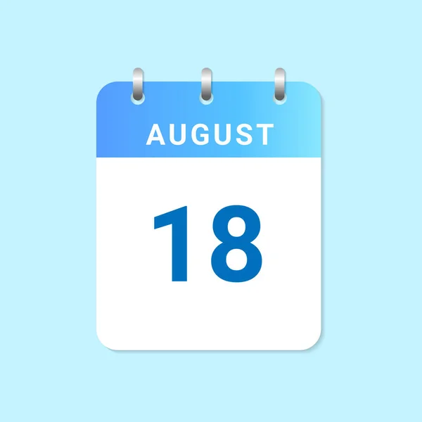 Tageskalender August Auf Weißem Papier — Stockvektor