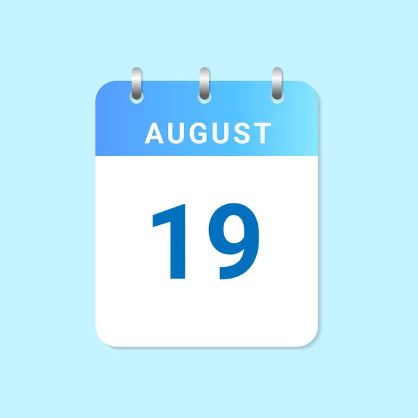 Calendário Diário Agosto Mês Nota Papel Branco —  Vetores de Stock