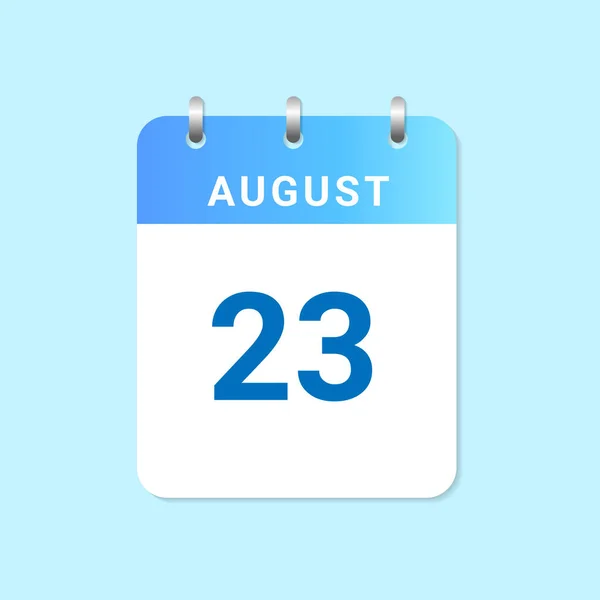 Calendario Diario Agosto Mes Nota Papel Blanco Vector — Vector de stock
