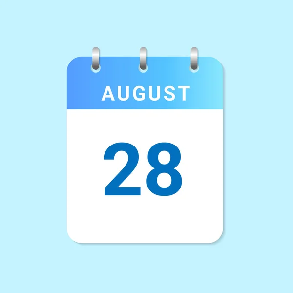 Tageskalender August Auf Weißem Papier Vektordatei — Stockvektor