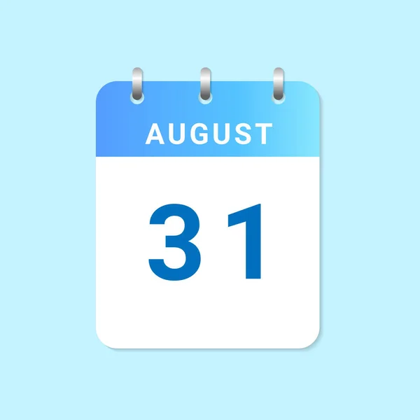Calendário Diário Agosto Mês Nota Papel Branco Arquivo Vetorial — Vetor de Stock