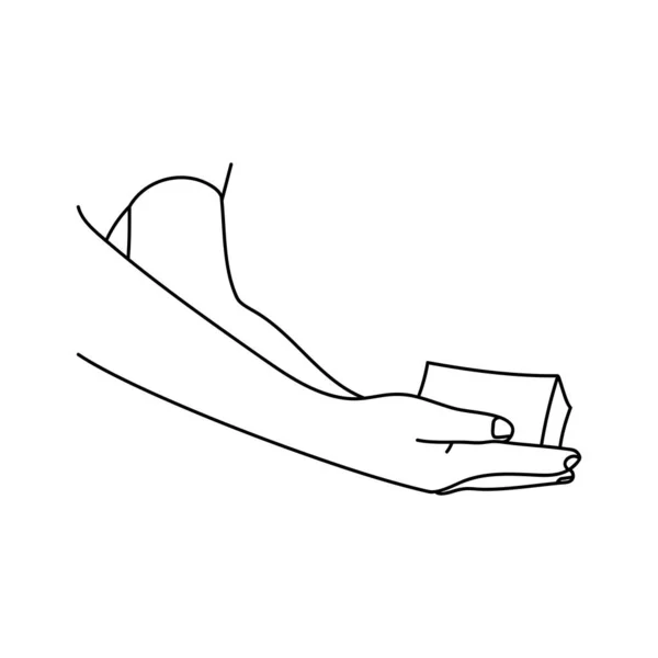 Lijnkunst Van Menselijke Handen Tekens Gebaren — Stockvector