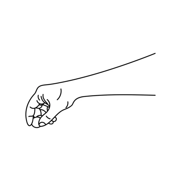 手势和手势的线条艺术在白色背景上孤立的矢量图解 — 图库矢量图片