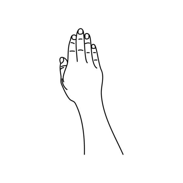 Лінійне Мистецтво Рук Людини Знаки Жести Ізольовані Векторні Ілюстрації Білому — стоковий вектор