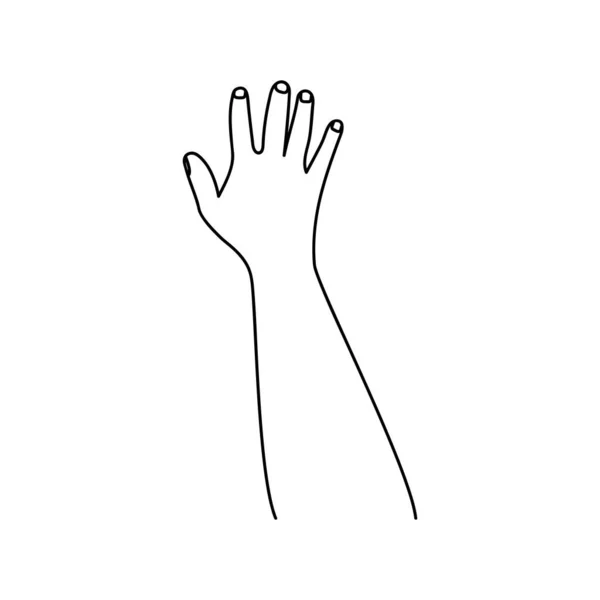 Line Art Human Hands Signs Gestures Isolated Vector Illustrations White — Stock Vector