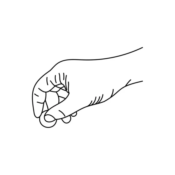 Line Art Human Hands Signs Gestures Isolated Vector Illustrations White — Stock Vector