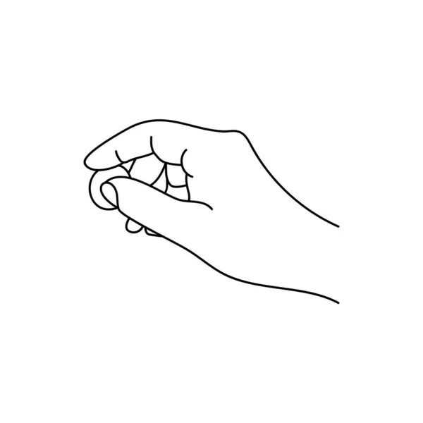 Linjekonst Mänskliga Händer Tecken Och Gester Isolerade Vektor Illustrationer Vit — Stock vektor