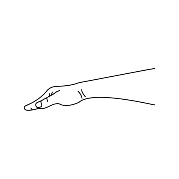 Arte Linha Mãos Humanas Sinais Gestos Ilustrações Vetoriais Isoladas Sobre — Vetor de Stock