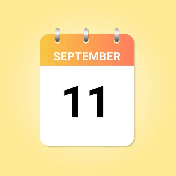 Daily Calendar 11Th September Month White Paper Note Vector — Stock Vector
