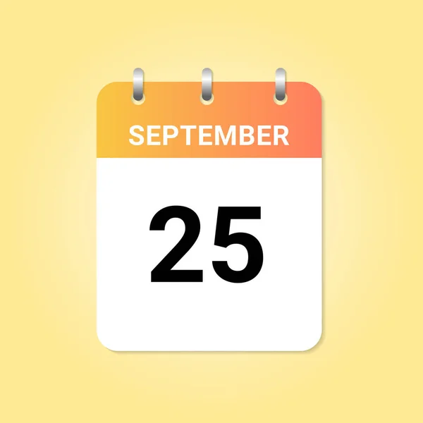 Calendário Diário Setembro Mês Nota Papel Branco Vetor —  Vetores de Stock