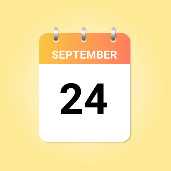 Calendário Diário Mês Setembro Nota Papel Branco Vetor —  Vetores de Stock