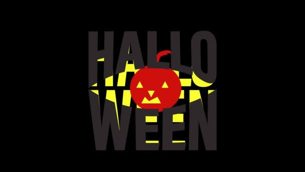Motion Design Graphique Sur Halloween Fond Noir Mat — Video