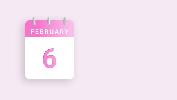 Februari Kalender Animation Visar Månatlig Progression Bedövning Med Dagar — Stockvideo