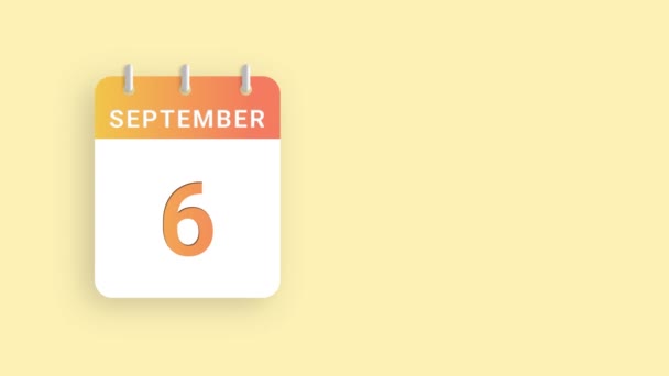 Setembro Animação Calendário Exibindo Progressão Mensal Resolução Impressionante — Vídeo de Stock