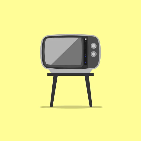 Old Tube Television Flat Vector — Stock Vector