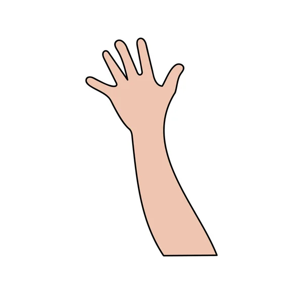 Illustration Menschlicher Hände Zeichen Und Gesten Isolierter Vektor Auf Weißem — Stockvektor