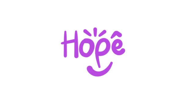 Hope Animace Typografie Design Konceptu Naděje Rozlišení — Stock video