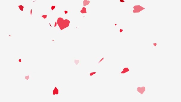 Emoticono Forma Amor Emoji Del Corazón Caer Como Superposición Animación — Vídeos de Stock