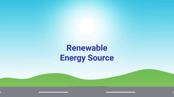 Solpanel Förnybar Energikälla Rörelse Grafisk — Stockvideo