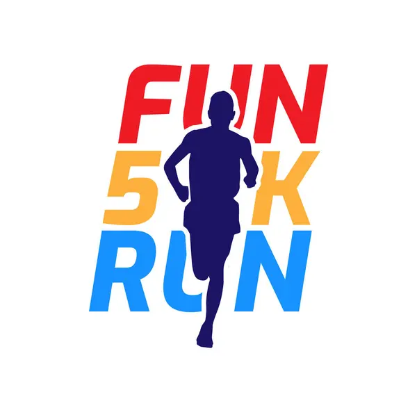 Logo Design Pour Fun Run Événement Dans Vecteur — Image vectorielle