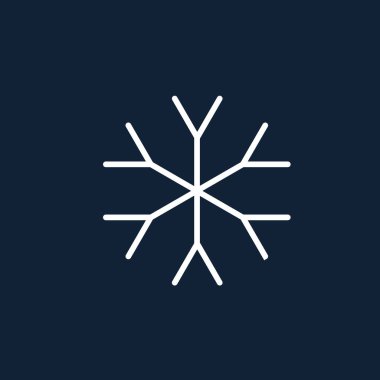 Kar tanesi ikonu. Düz tasarım vektöründe hava durumu çizimi. Logo, ağ ve yazdırma için vektör tasarım ögesi