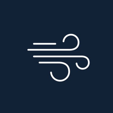 Rüzgar simgesi. Düz tasarım vektöründe hava durumu çizimi. EPS 10