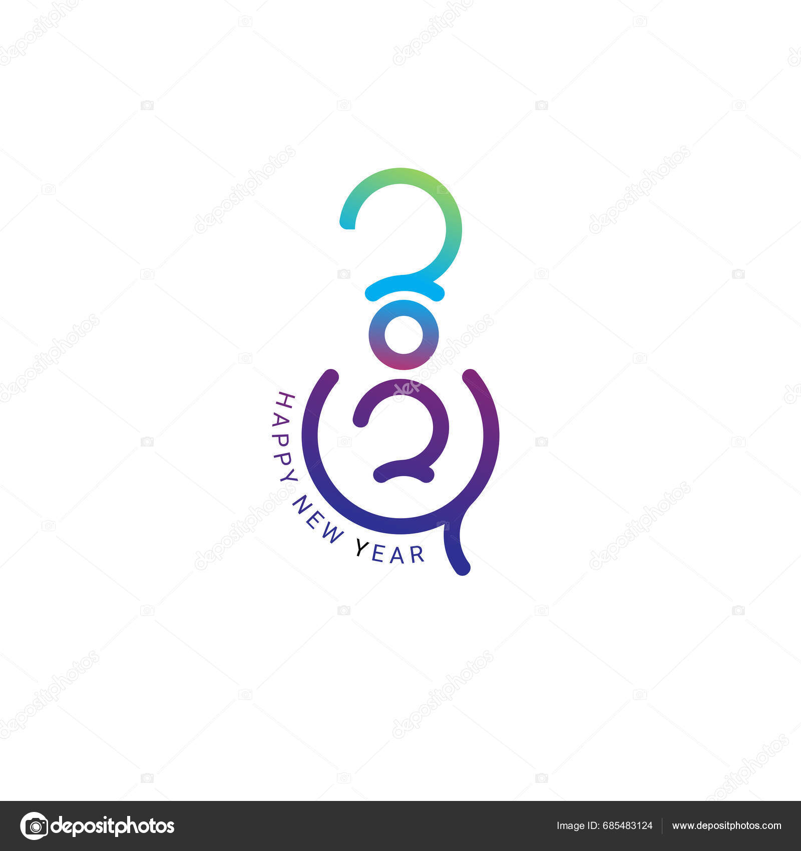 2024 Typography Logo Design Concept Happy New Year 2024 Logo Stock ...